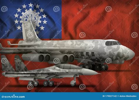 Myanmar Air Forces Concept on the State Flag Background. 3d ...