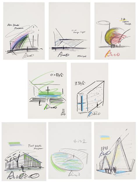 TADAO ANDO (B. 1941), Architectural Sketches (A Group of 8) | Christie’s