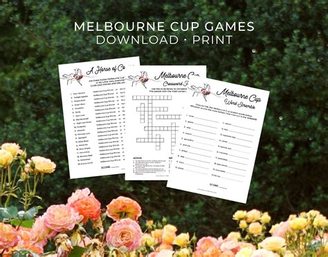 Melbourne Cup Games Horse Racing Games Crosswords Word - Etsy Australia | Melbourne cup ...