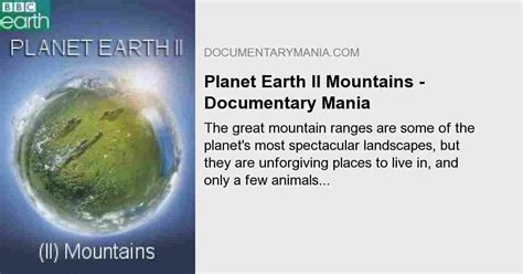 PLANET EARTH II MOUNTAINS | Planet earth ii, Earth, Planet earth