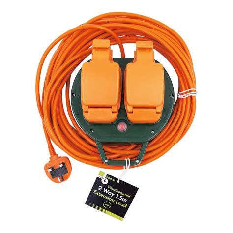 2 Way 15M Outdoor Extension Lead - 13A