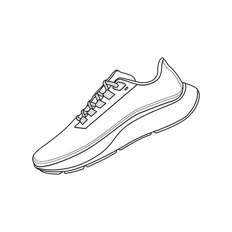 Running Shoes Outline Icon Illustration on White Background 5622819 ...