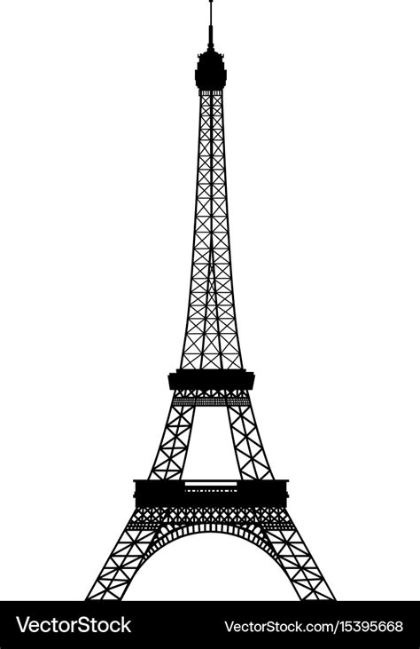 Silhouette of eiffel tower Royalty Free Vector Image