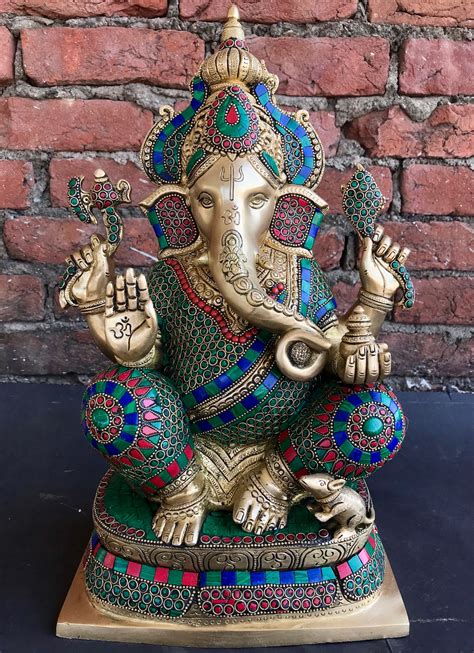 Big Large Size Ganesha Statue in Brass 40 CM Big Large Size | Etsy