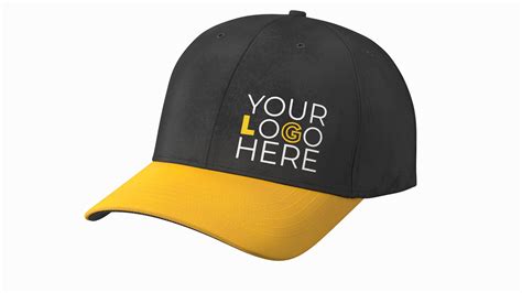 3D Cap Cotton Yellow Black Your Logo - TurboSquid 1916195