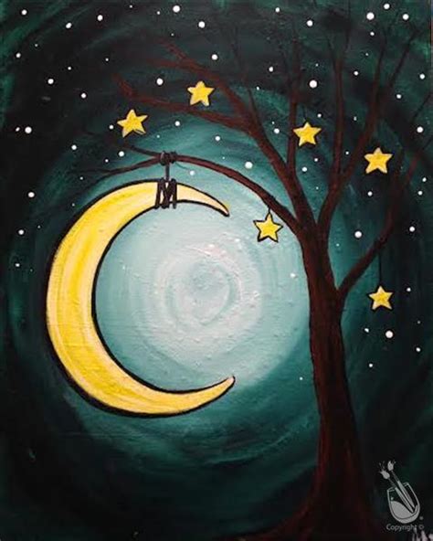 Crescent Moon Painting at PaintingValley.com | Explore collection of Crescent Moon Painting