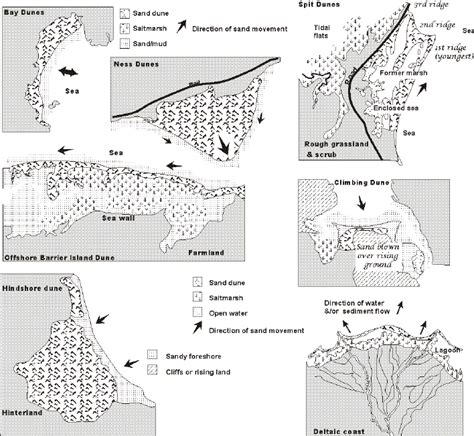 Seven sand dunes types recognized in the inventory. Note: a map of the... | Download Scientific ...