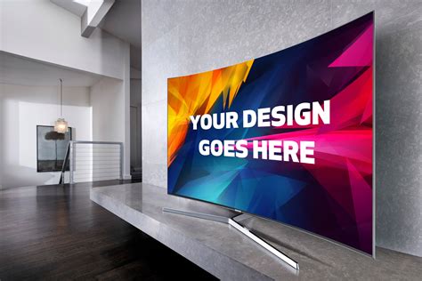 Curved Screen TV Mock-up#2 ~ Mockup Templates ~ Creative Market