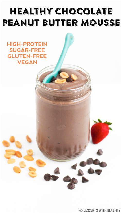 Healthy Chocolate Peanut Butter Mousse | sugar free, low carb, vegan | Recipe | Healthy sweets ...