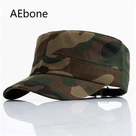 AEbone Camouflage Flat Cap for Men Camo Military Hats Casual Summer Caps for Men Military Cap ...