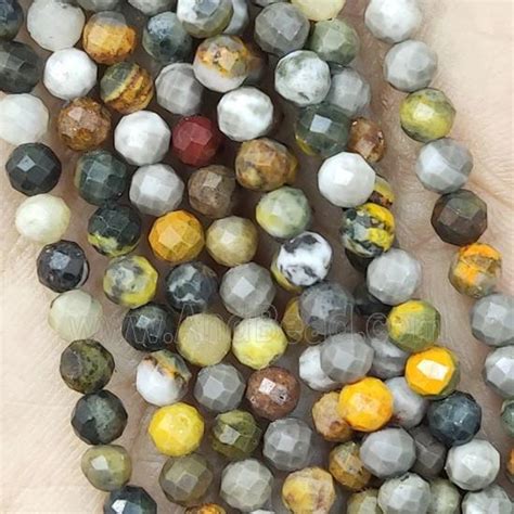 Natural Bumblebee Jasper Beads Faceted Round, approx 4mm dia (GB14373 ...