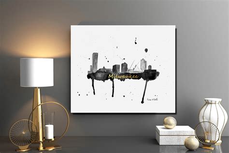 Milwaukee Skyline Art Milwaukee Wisconsin Art Print - Etsy