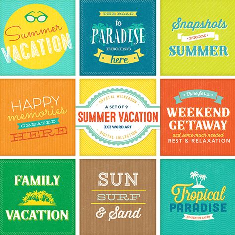 Summer Vacation - Word Art - Snap Click Supply Co.