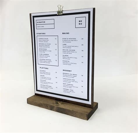 Menu Stand, Rustic Retail and Restaurant Menu Stand (9 x 12 ...