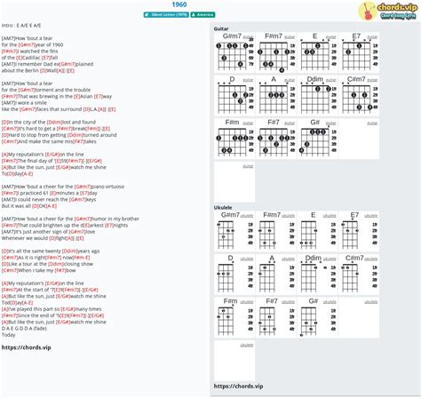 Chord: 1960 - tab, song lyric, sheet, guitar, ukulele | chords.vip