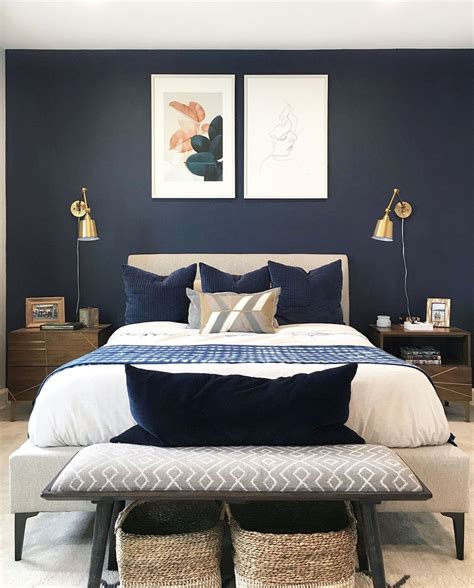 37 Inspiring Navy Blue Bedroom Decor Ideas You Should Copy - SWEETYHOMEE