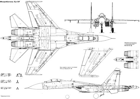 Sukhoi Su-27 Blueprint - Download free blueprint for 3D modeling ...