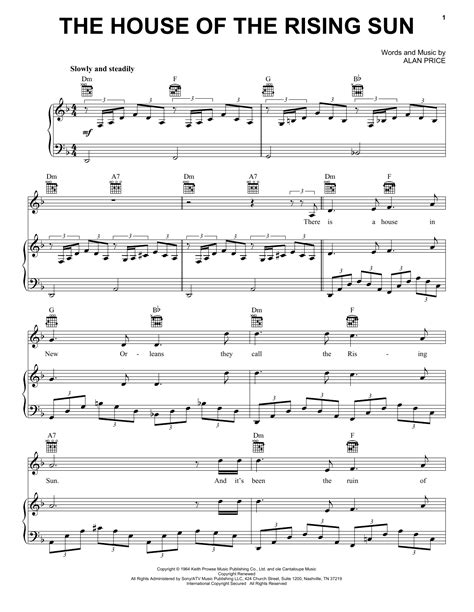 The House Of The Rising Sun | Sheet Music Direct