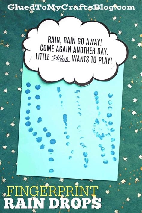 Fingerprint Raindrops Craft Idea For Kids