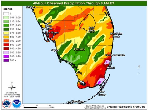 Map: 48-hour rainfall totals for south Florida as of 8 am Friday show 7 ...