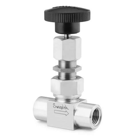 Stainless Steel Medium Flow High Pressure (5000 psig {344 bar}) Metering Valve, 1/4 in. FNPT ...