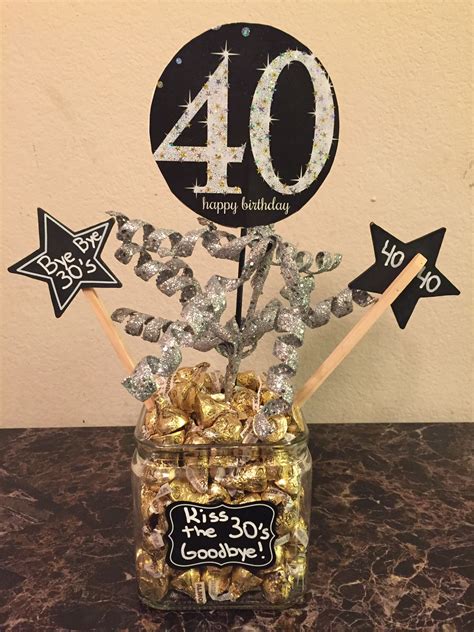 Centerpiece I made for my husband's 40th birthday party. | Geschenke zum 40. geburtstag ...