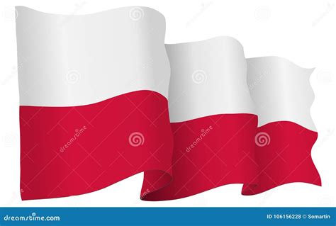 Poland Flag Waving Vector Illustration Stock Vector - Illustration of ...