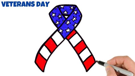 How To Draw An Armed Forces Ribbon | Veterans Day Drawings - YouTube