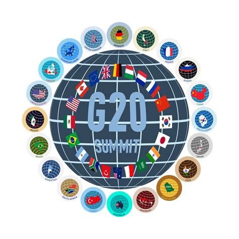 ilustración de las banderas de los países del g20 en forma de logo con