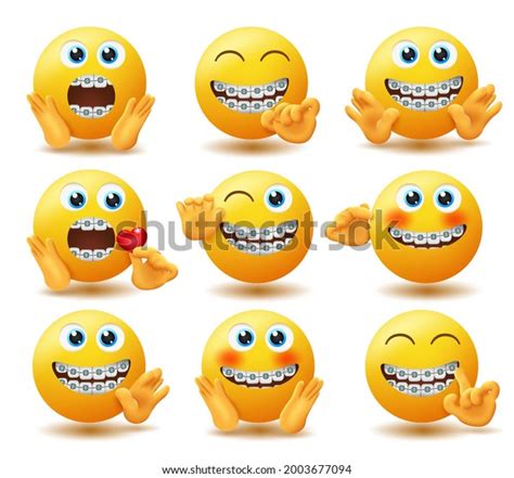 Emoji Braces Emoticon Vector Set Emojis Stock Vector (Royalty Free) 2003677094 | Shutterstock