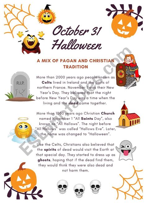 Halloween history - ESL worksheet by paoldak