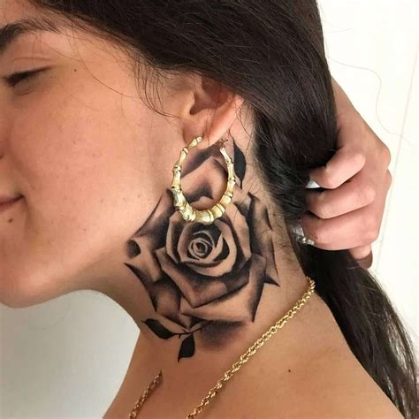 Top 71 Best Rose Neck Tattoo Ideas - [2021 Inspiration Guide]