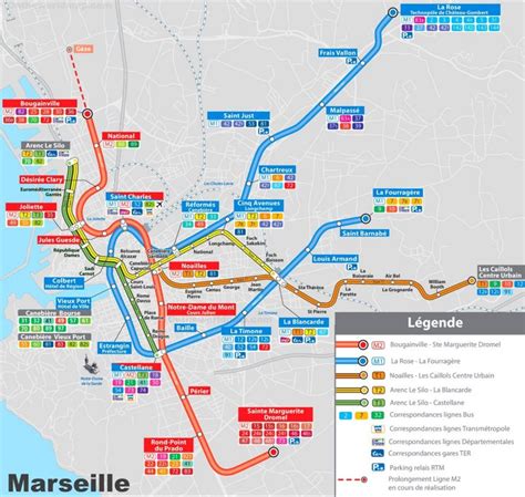 Marseille metro and tram map - Ontheworldmap.com