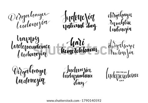 Vector Set Isolated Calligraphy Logo Indonesia Stock Vector (Royalty ...