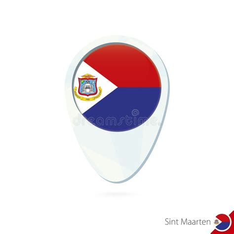 Sint Maarten Flag Location Map Pin Icon on White Background Stock ...