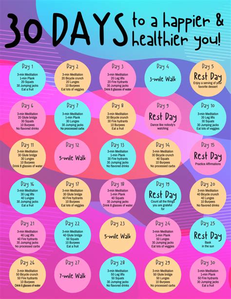 30-Day Health and Wellness Challenge + Printable - Thrifty Mommas Tips