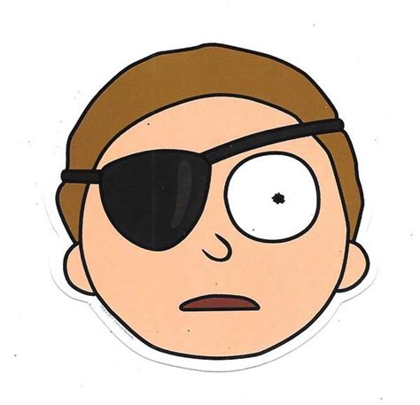 Rick and Morty TV Series Morty Face Eye Patch Peel Off Image Sticker Decal NEW | eBay