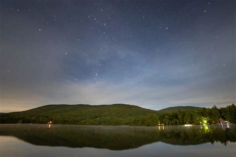 Free picture: lake reflection, water, stars, night, clouds, mountains ...