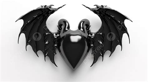 Isolated White Background Featuring Devil Wings 3d Render Of Black ...