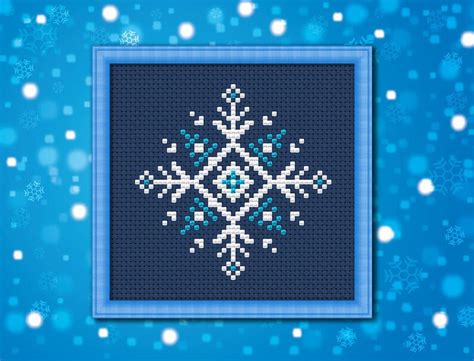 Winter Snowflake Counted Cross Stitch Pattern PDF Cross - Etsy