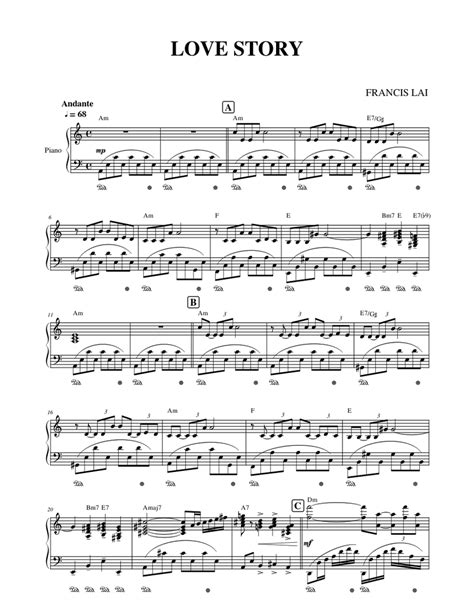 LOVE STORY Sheet music for Piano (Solo) | Musescore.com