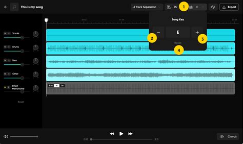 How to use pitch changer to transpose song key (Web version) – moises.ai