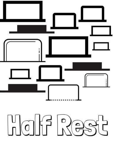 Quarter Rest, Half Rest Coloring Page by Ervins Music Room | TPT