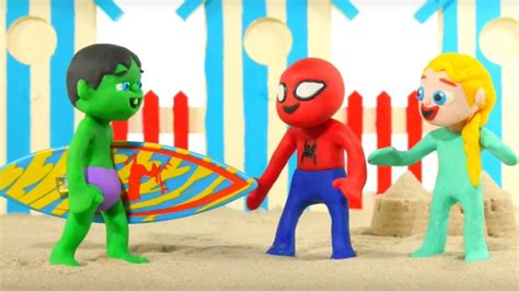 SUPERHERO BABIES GO SURFING Superhero Babies Play Doh Cartoons For Kids - YouTube