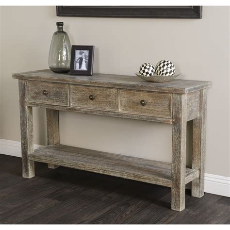 Rockie Reclaimed Pine 3 Drawer Console Table by Kosas Home, Brown | Kosas home, Wood console ...