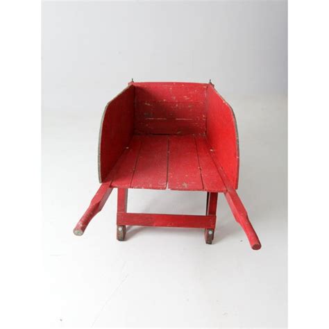 Antique Wooden Wheelbarrow | Chairish