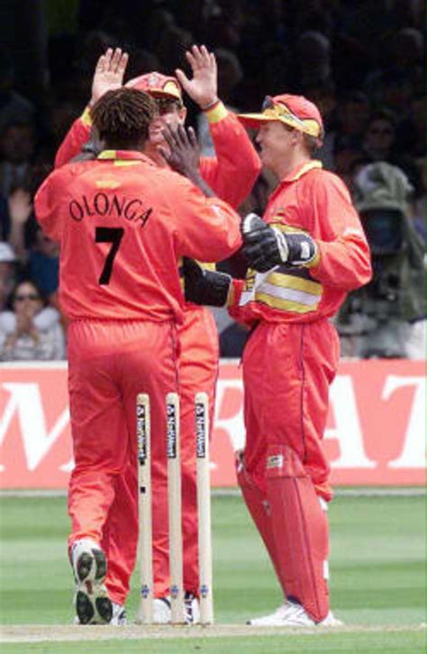 Henry Olonga celebrates, Australia v Zimbabwe, World Cup 1999 ...