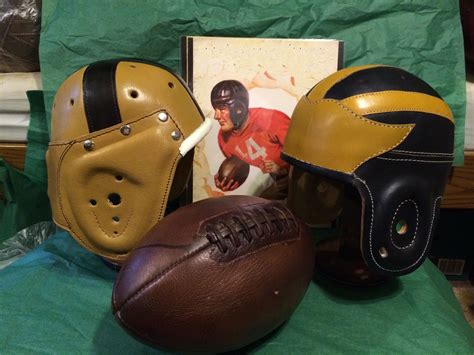 Fine handcrafted Replica Old college leather football helmets from ...