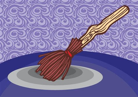 Broom for flying isolated on a blue background 3463722 Vector Art at ...