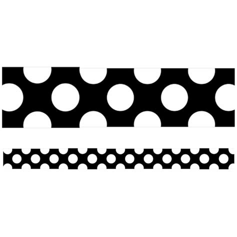 72 Feet Rainbow Dots Borders Polka Dots Boarder Black-Colorful Dots Scalloped Border Trim for ...